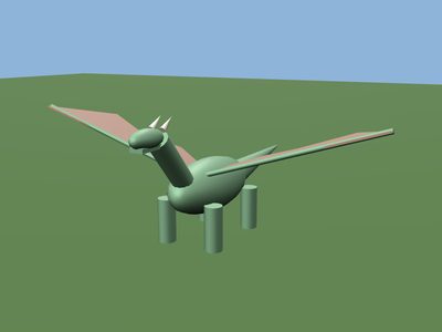 Dragon: a 3D model built by Godotwright