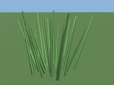 Grass: a 3D model built by Godotwright
