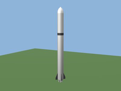 Rocket: a 3D model built by Godotwright