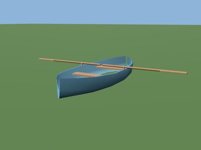 Rowing boat: a 3D model built by Godotwright