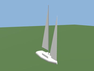 Sailboat: a 3D model built by Godotwright