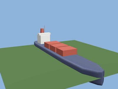 Ship: a 3D model built by Godotwright