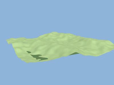 Terrain: a 3D model built by Godotwright