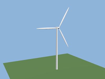 Wind turbine: a 3D model built by Godotwright