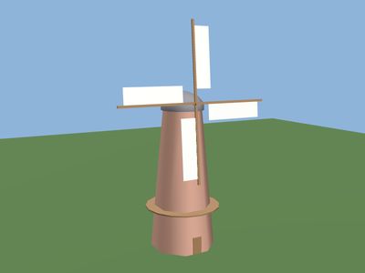 Windmill: a 3D model built by Godotwright